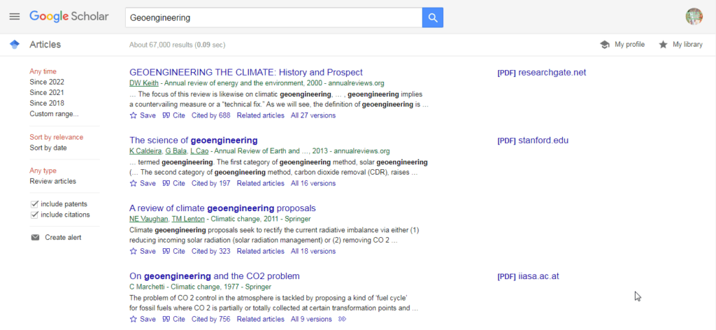 Geoengineering-Google-Scholar