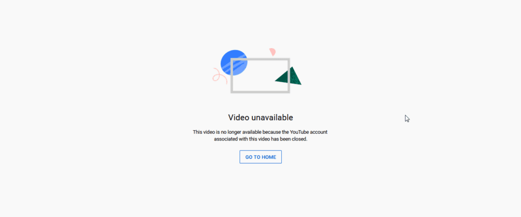 You Tube Video Unavailable Account Was Closed