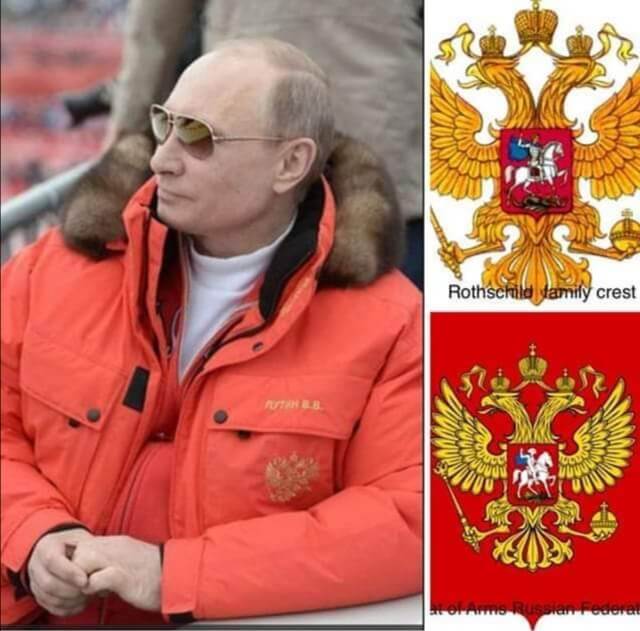 Putin Sporting The Rotschild Family Crest / Coats Of Arms Russia