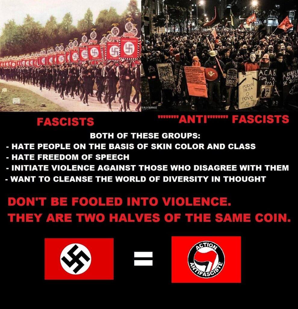 ANTIFA NAZIs KKK All Cut From Same Cloth